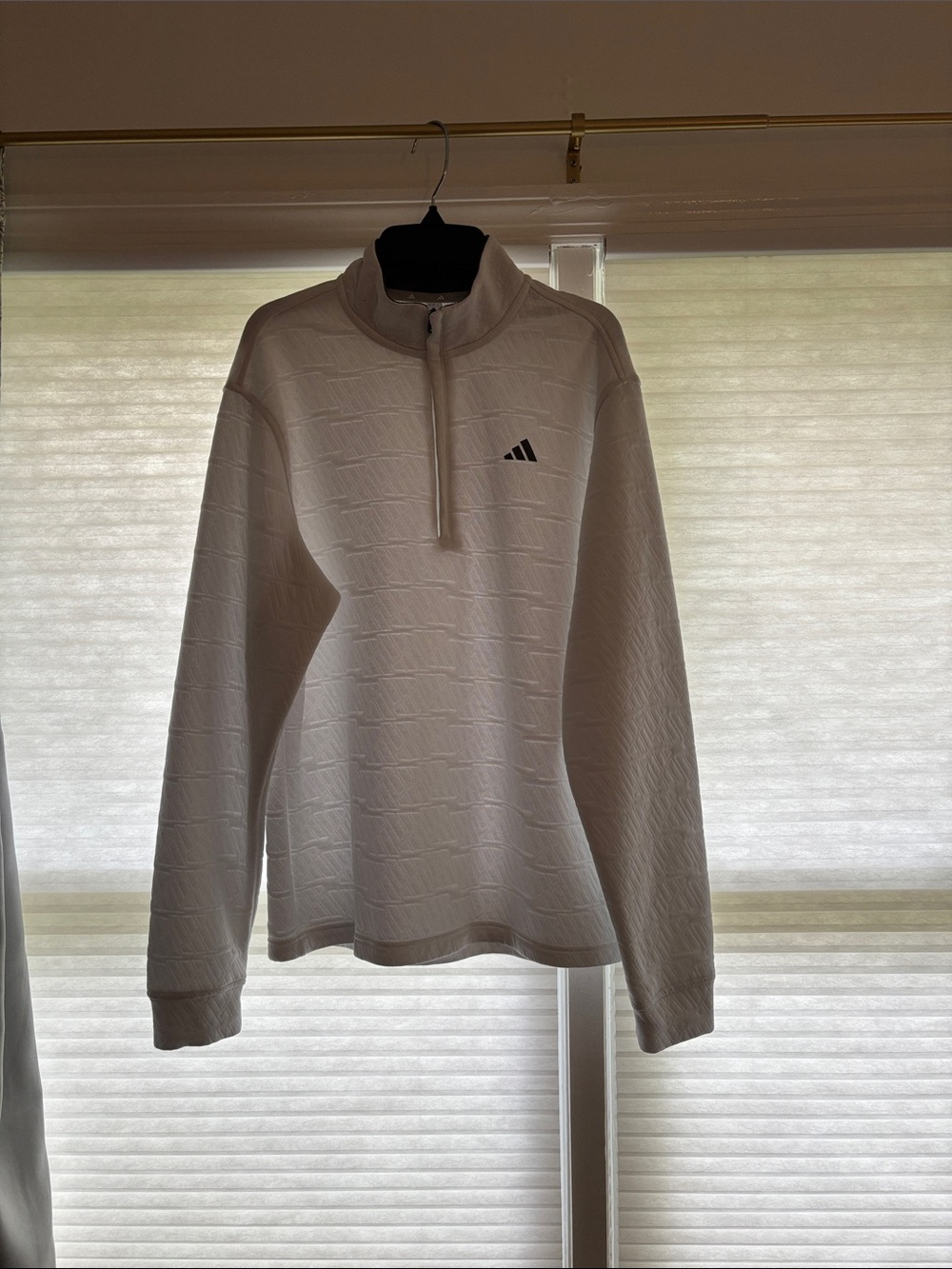 adidas White Quarter-Zip Pullover with Subtle Logo